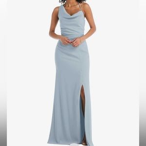 After Six NWT One Shoulder Draped Cowl Maxi Dress In Mist Size 10